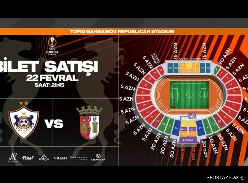 UEFA Avropa Liqası: "Qarabağ" - "Braqa" matçının biletləri satışa çıxarılıb