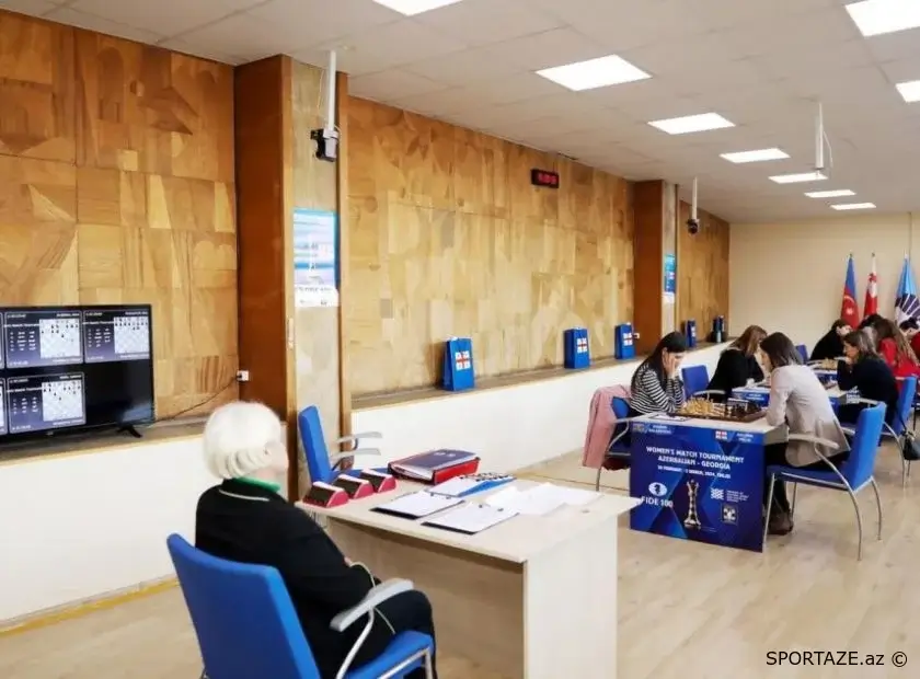 Qadın şahmatçılardan ibarət Azərbaycan yığması Gürcüstanla heç-heçə edib